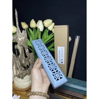 Premium Ceramic Incense Burner Box – Stickless Agarwood Incense Holder (24 cm Rectangular Design)